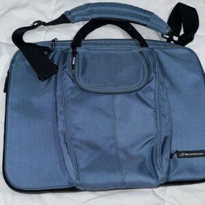 Brenthaven Zero Impact Laptop Case 17" Blue Nylon Padded Shoulder Strap Multiple